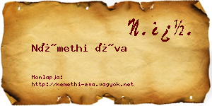 Némethi Éva névjegykártya